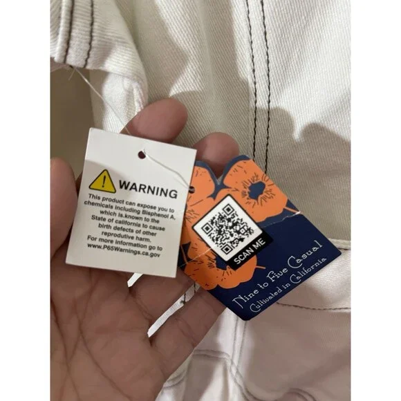 Indigo Poppy White Belted Shirt Dress Button-Down Collared Long Sleeve Size S - Picture 7 of 8